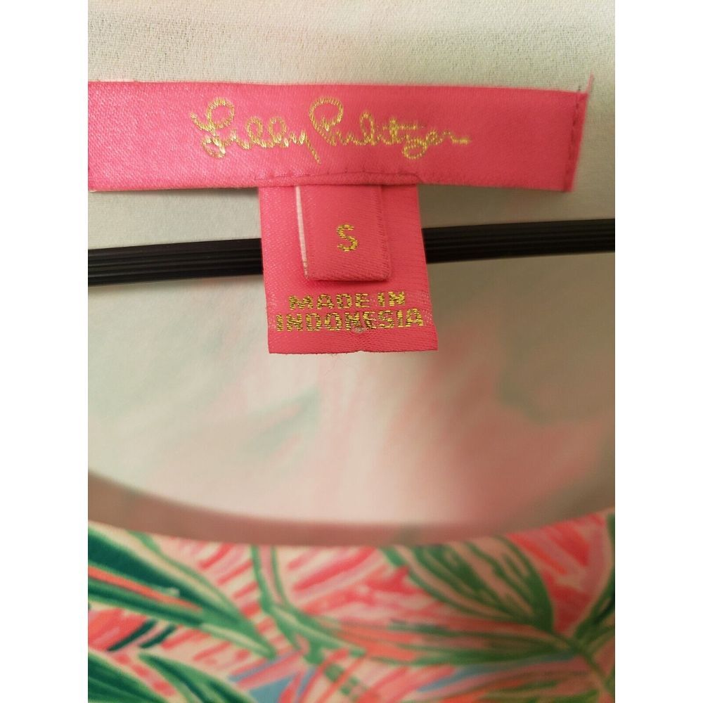 Women's Lilly Pulitzer Ruffle Sleeve Lined Beldon Floral Short Sleeve Top Small - Picture 4 of 5